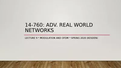 14-760: Adv. Real World Networks