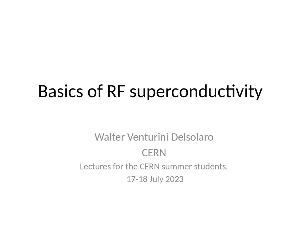 PPT-Basics of RF superconductivity