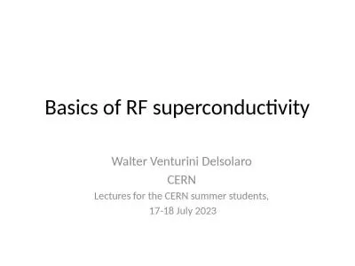 Basics of RF superconductivity