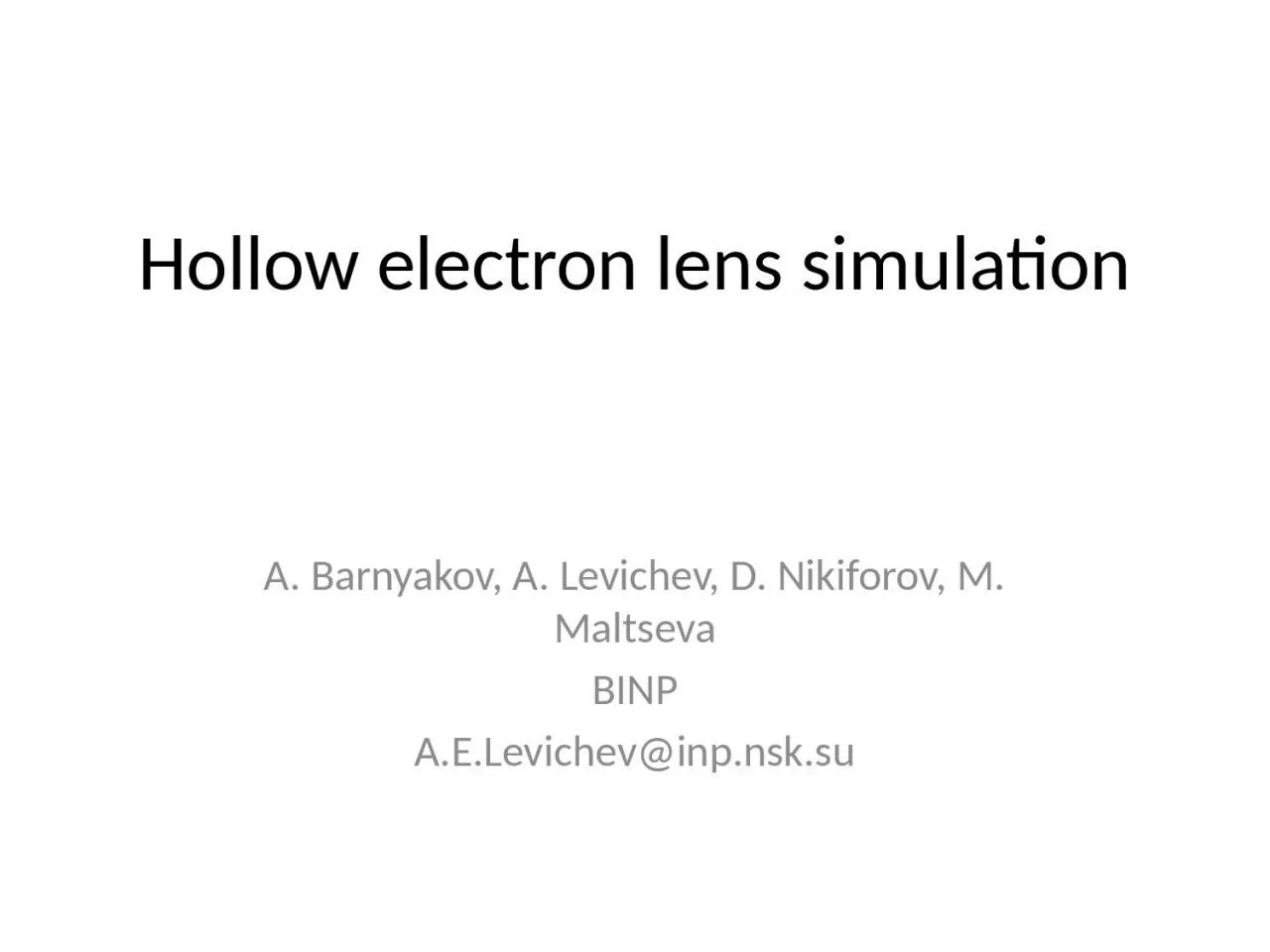 PPT-Hollow electron lens simulation