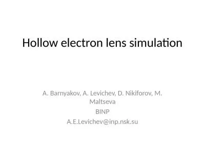 Hollow electron lens simulation