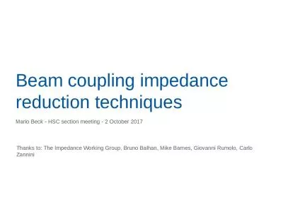 Beam coupling impedance reduction techniques