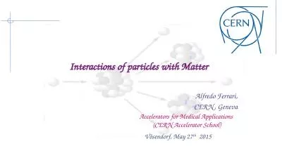 Interactions of particles with Matter