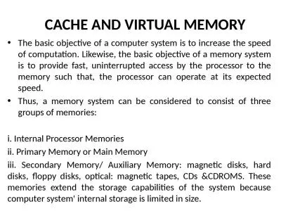 CACHE AND VIRTUAL MEMORY