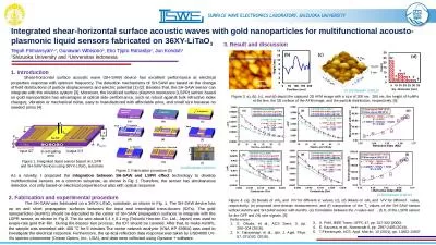 1. Introduction 	Shear-horizontal surface acoustic wave (SH-SAW) device has excellent