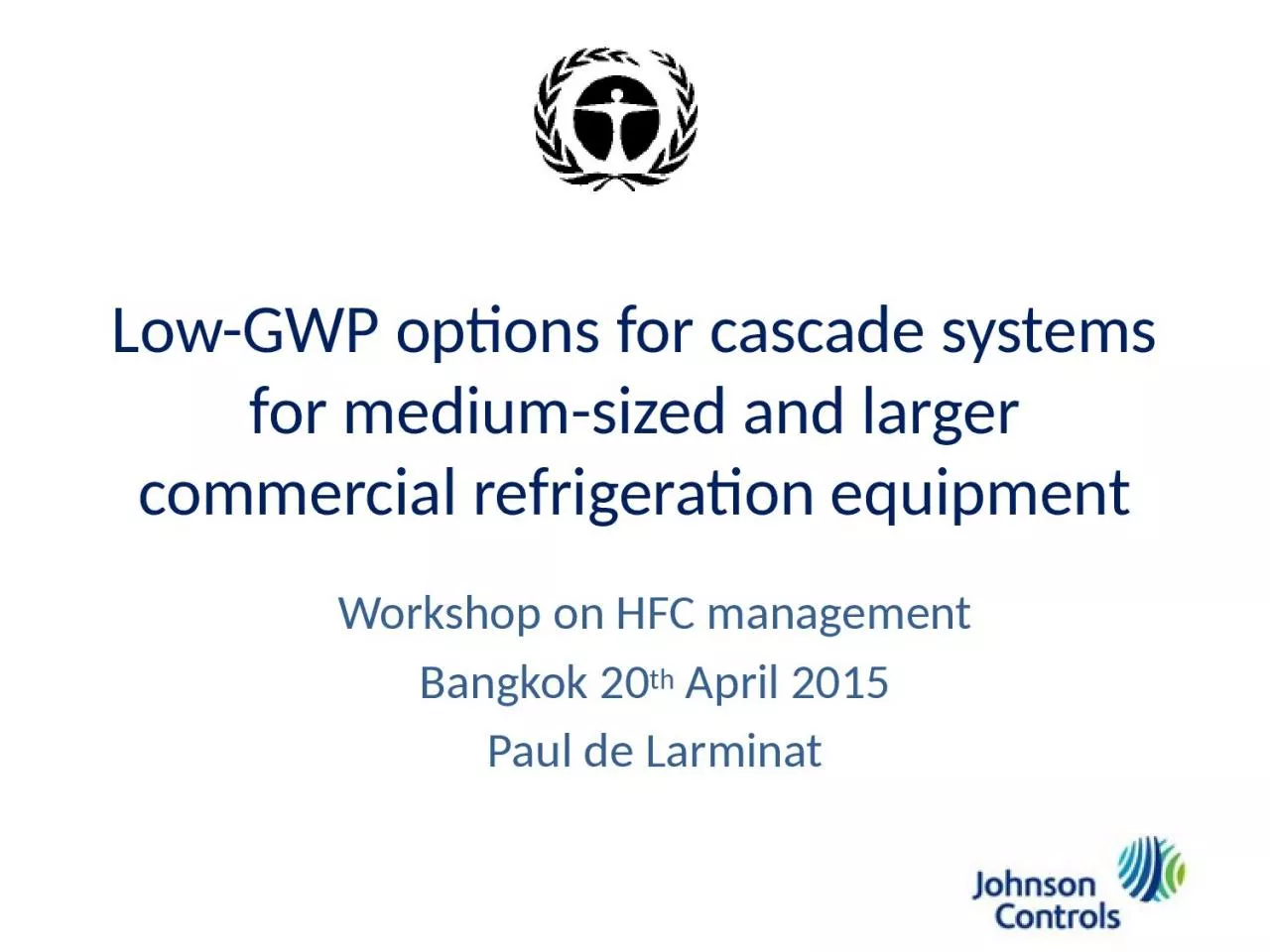 PPT-Low-GWP options for cascade systems for medium-sized and larger commercial refrigeration