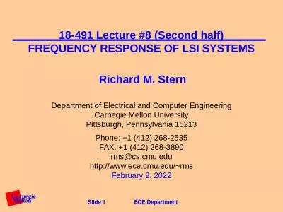 18-491 Lecture #8  (Second