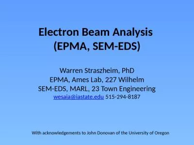 Electron Beam Analysis  (