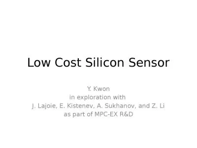 Low   C ost  S ilicon Sensor