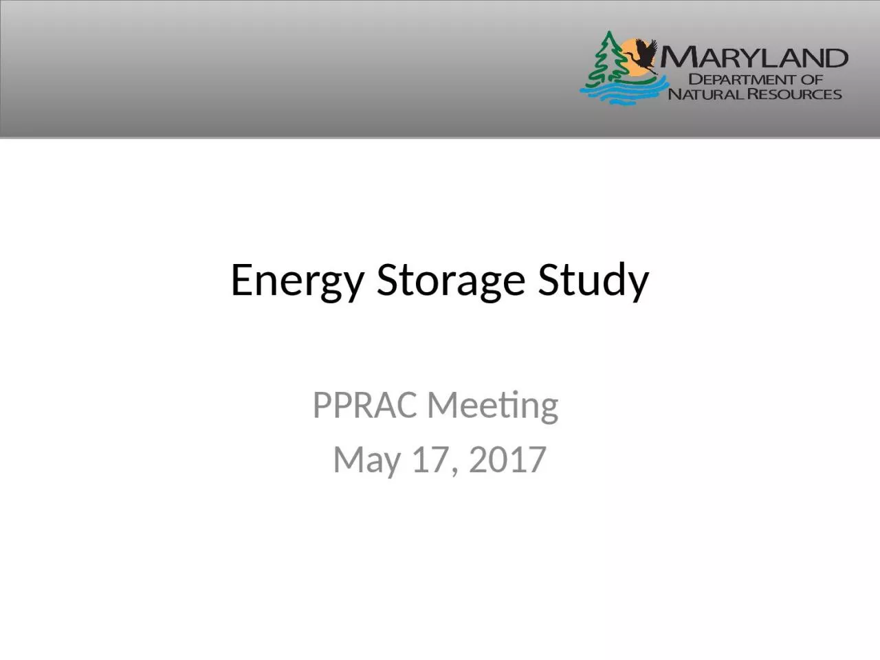 Energy Storage Study PPRAC Meeting