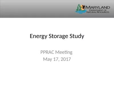 Energy Storage Study PPRAC Meeting