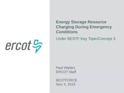 Energy Storage Resource Charging During Emergency Conditions