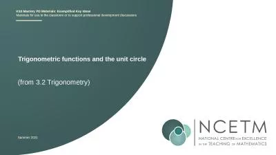 Trigonometric functions and the unit circle
