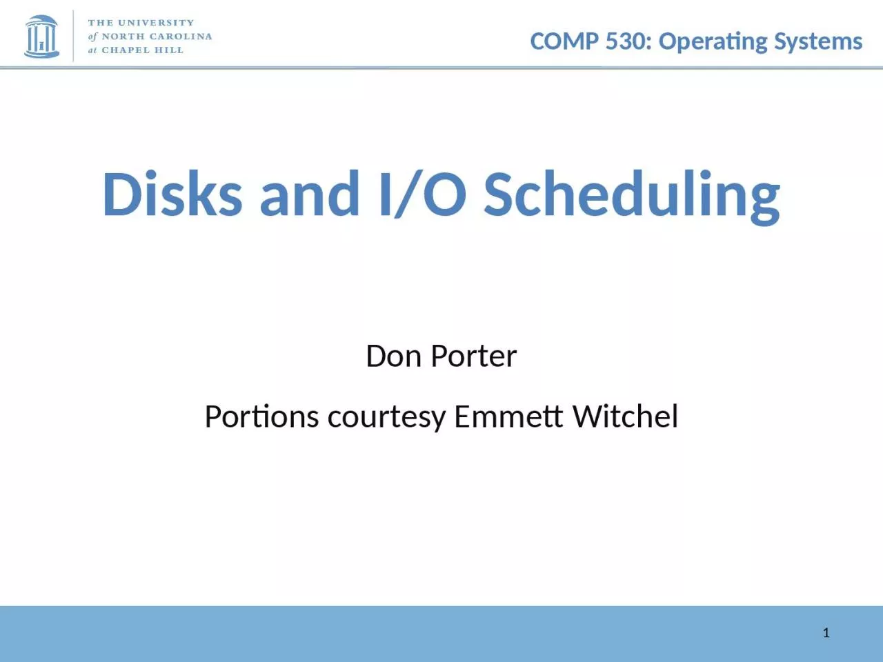 PPT-Disks and I/O Scheduling