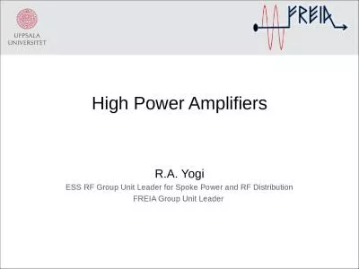 High Power  A mplifiers R.A. Yogi