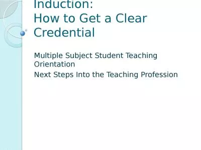 Induction:  How to Get a Clear Credential