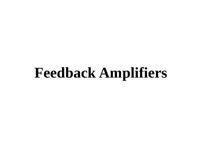 Feedback Amplifiers Outline