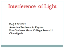 Interference of Light Dr