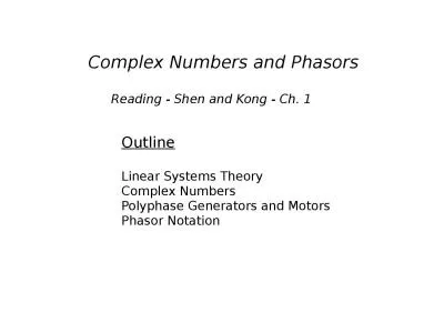 Complex Numbers and  Phasors