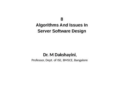 8 Algorithms And Issues In