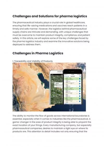 Challenges and Solutions for pharma logistics