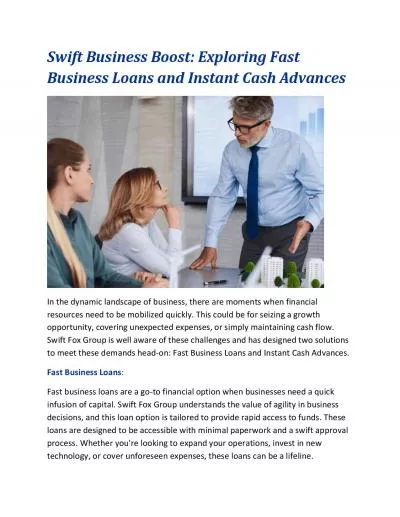 Swift Business Boost: Exploring Fast Business Loans and Instant Cash Advances