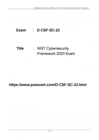 D-CSF-SC-23 NIST Cybersecurity Framework 2023 Exam Dumps
