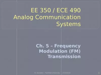 EE 350 / ECE 490 Analog Communication Systems