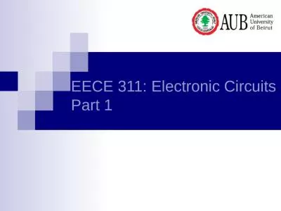 EECE 311: Electronic  Circuits