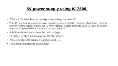 5V power supply using  IC