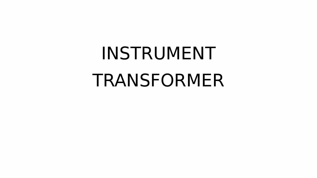 INSTRUMENT TRANSFORMER Introduction