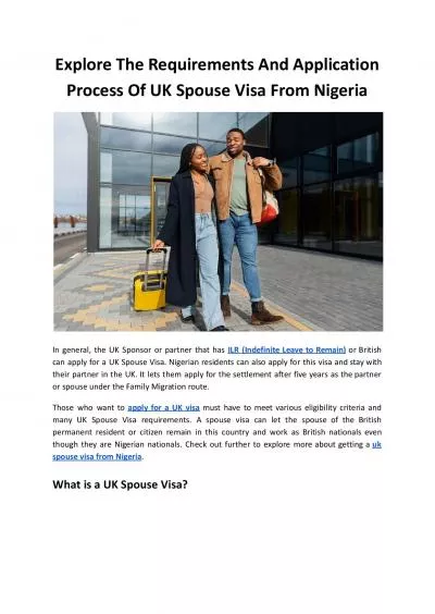 Explore The Requirements And Application Process Of UK Spouse Visa From Nigeria - My Legal Services