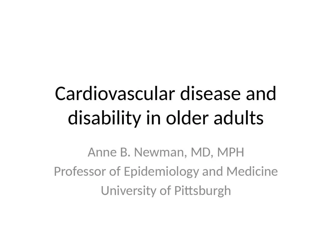 PPT-Cardiovascular disease and disability in older adults