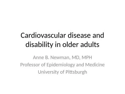 Cardiovascular disease and disability in older adults