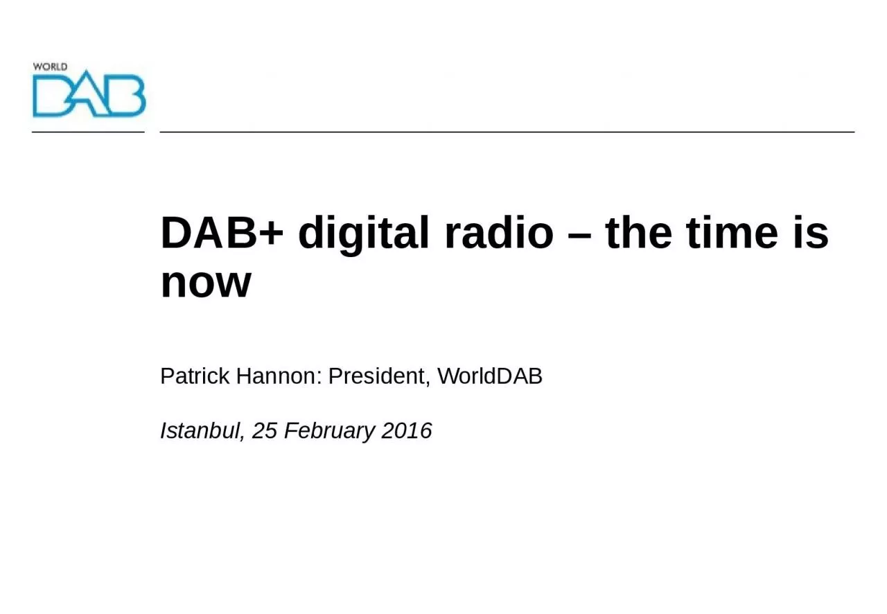 PPT-DAB+ digital radio – the time is now