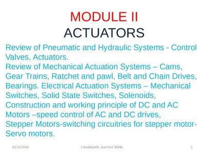 MODULE  II ACTUATORS 1 2/23/2018