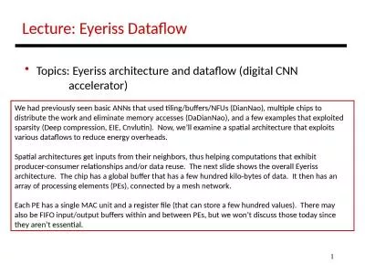 1 Lecture: Eyeriss Dataflow