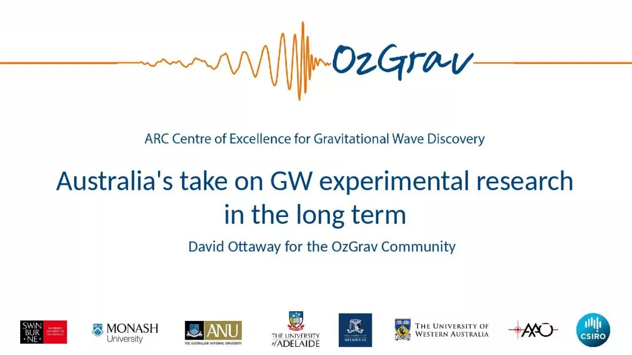 PPT-Australia's take on GW experimental research in the long term