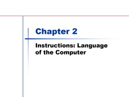 Chapter 2 Instructions: Language of the Computer