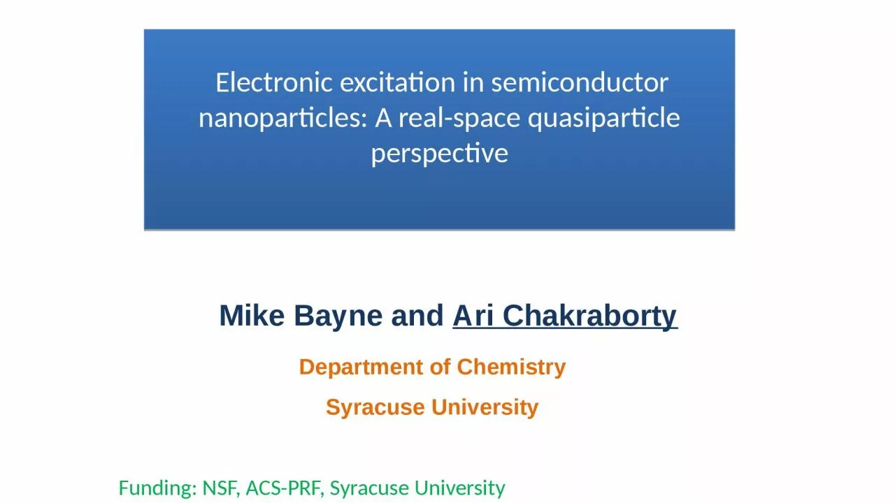 PPT-Electronic excitation in semiconductor nanoparticles: A real-space quasiparticle perspective