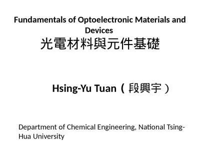 Fundamentals of Optoelectronic Materials and Devices