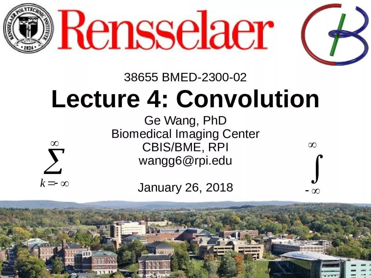 PPT-38655 BMED-2300-02 Lecture 4: Convolution