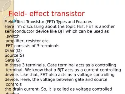 Field Effect Transistor (FET) Types and Features