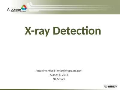 X-ray Detection Antonino Miceli (