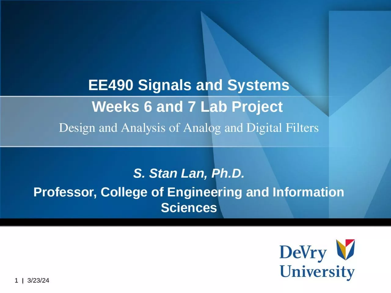 PPT-EE490 Signals and Systems