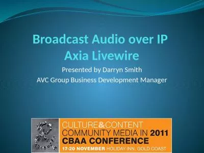 Broadcast Audio over IP