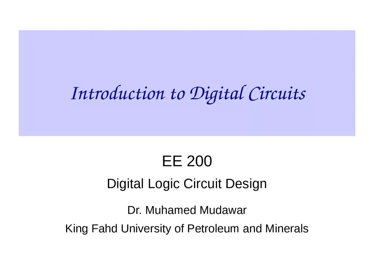 PPT-Introduction to Digital Circuits