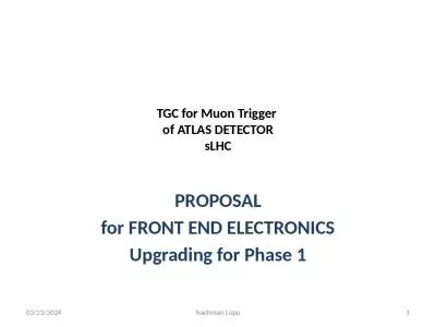 TGC for Muon Trigger  of ATLAS DETECTOR