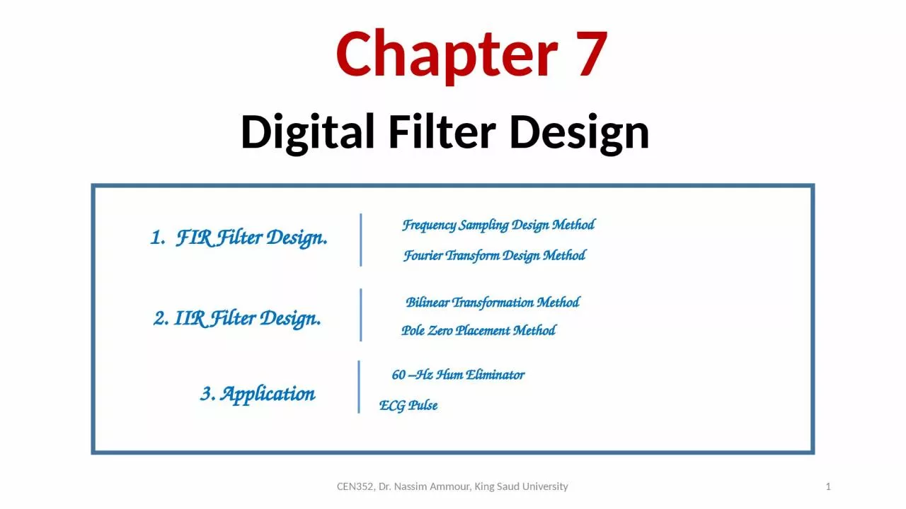 PPT-Chapter 7 Digital Filter Design