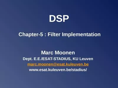 DSP   Chapter-5 : Filter Implementation